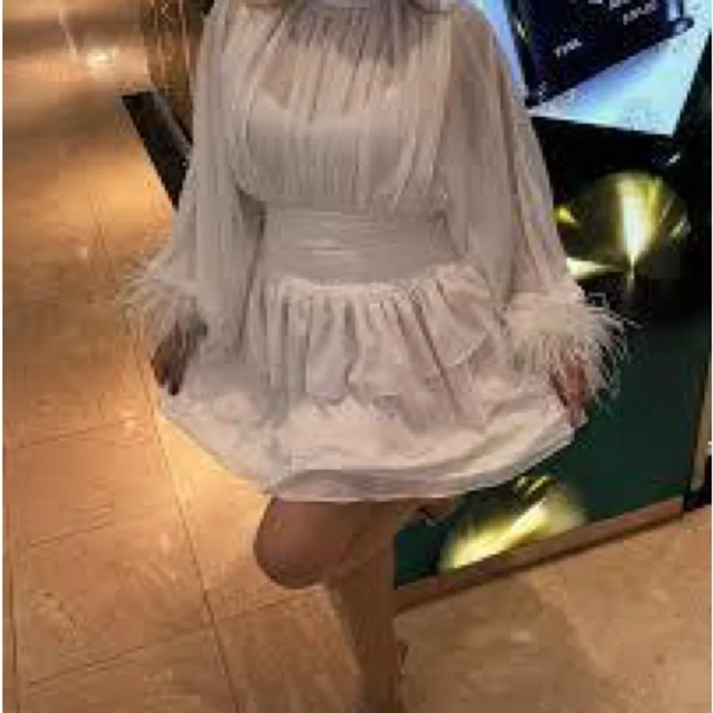 Loves A Metallic Chiffon Feather Trim Ruched Dress - STUNNING! MSPR 159 - Picture 7 of 9